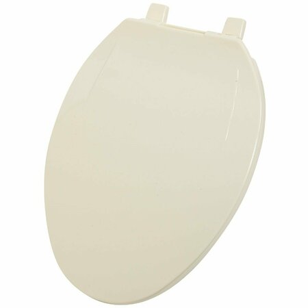 HOME IMPRESSIONS Elongated Closed Front Bone Plastic Toilet Seat 445496